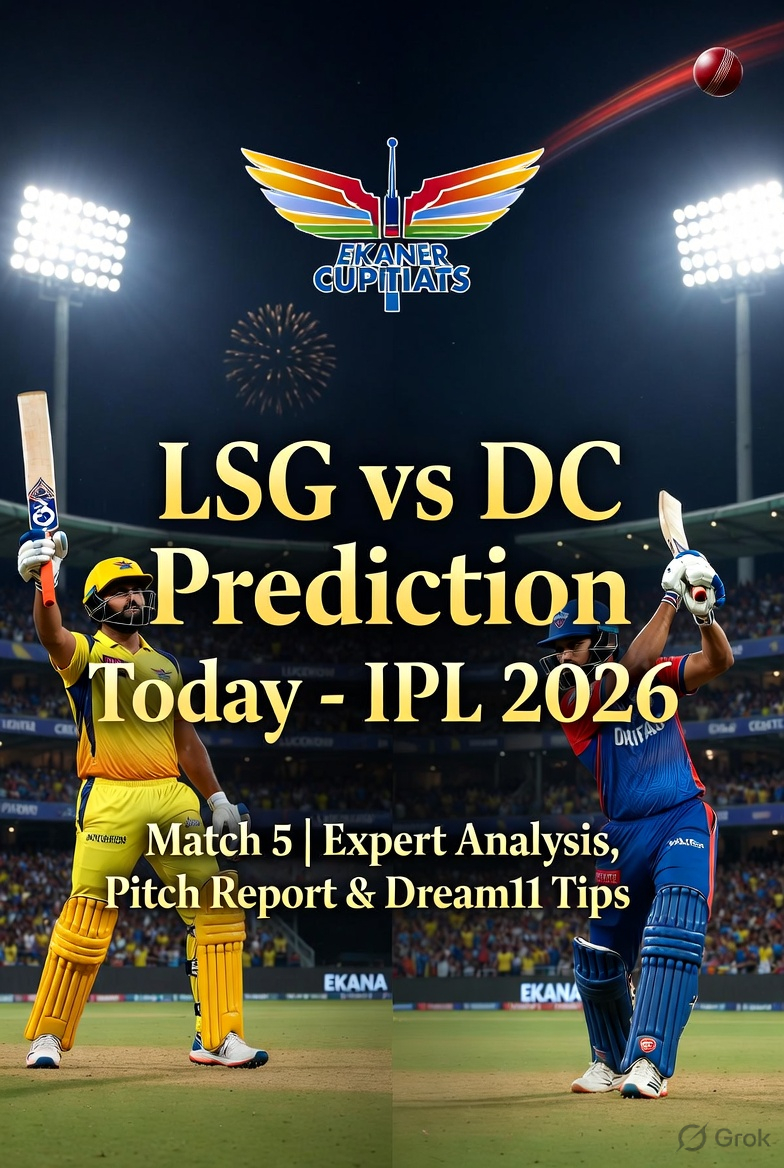 Image related to "LSG vs DC Prediction Today - IPL 2026 Match 5 at ekana